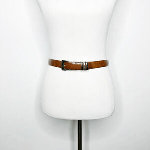 VTG y2k 00s 90s KENNETH COLE NEW YORK brown leather belt classic womens SMALL